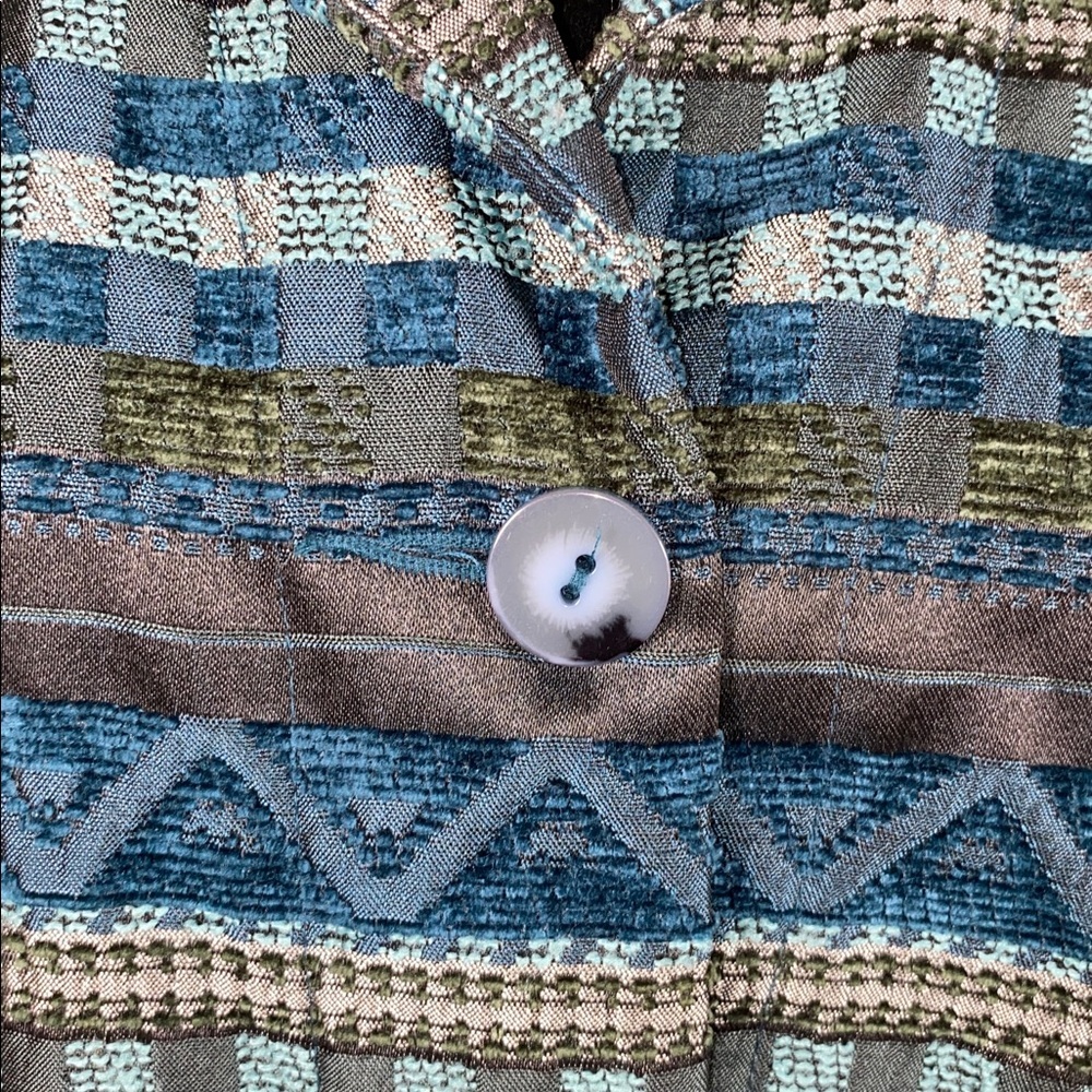 Vintage Sag Harbor Womens 14 Blazer Blue Turquoise Size - Picture 5 of 11